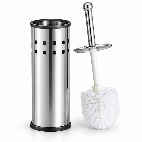 Escova Sanitária Inox Com Suporte Porta Escova Banheiro Aço Inox