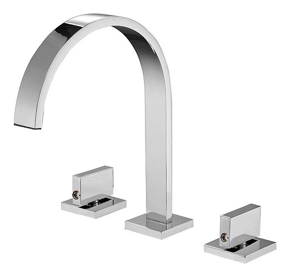 Torneira Bica Banheiro Duplo Comando com Misturador 1/4 volta