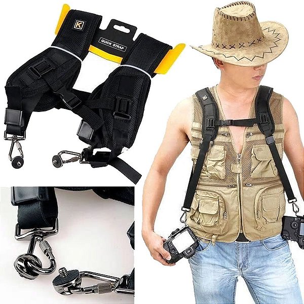 Alça Dupla Lorben para Câmera Filmadora Estúdio Foto Double Strap Nylon