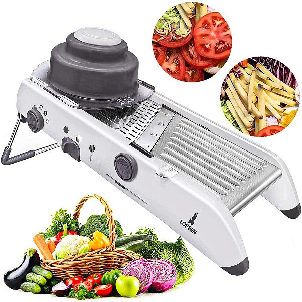 Mandoline Fatiador Profissional Lorben 18 Tipos de Corte Aço Inox