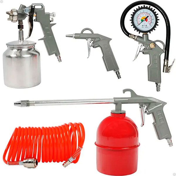 Kit para Compressor Lorben com 5 peças Pistola de Pintura Aerógrafo Acessórios