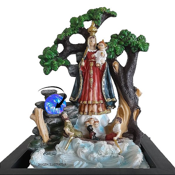 Fonte de Água Decorativa Lorben Resina Cascata Iluminação de Led