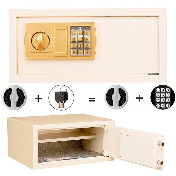 Cofre Eletrônico Lorben Digital Notebook 42x38x20cm com Chave e Senha