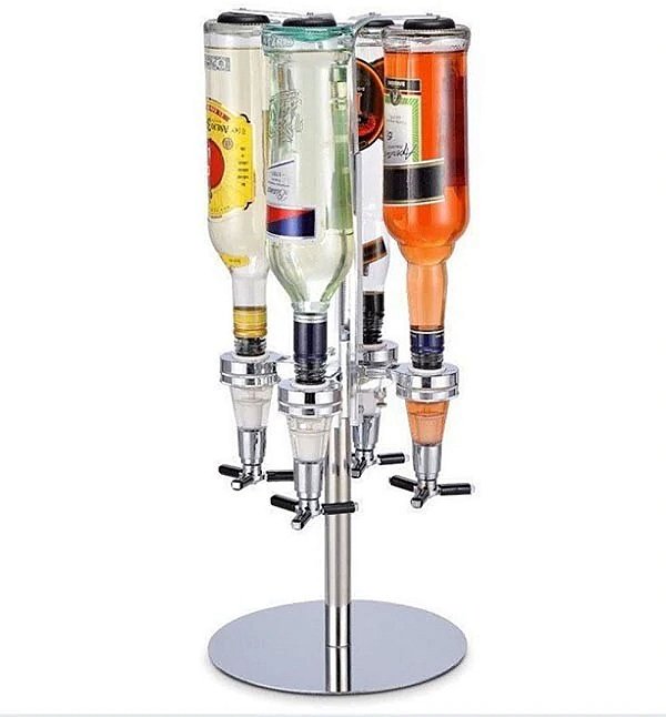 Dispenser Porta Bebidas Giratório Lorben Dosador Automático 4 Garrafas