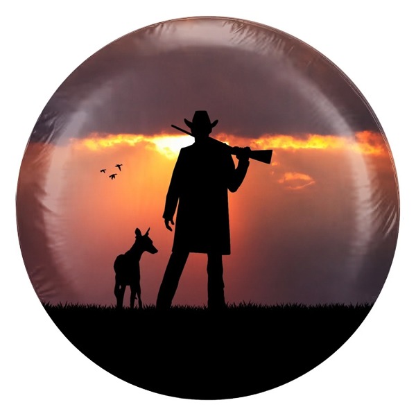 Capa de Estepe Personalizada para Ecosport Crossfox Caçador Cão Por do Sol