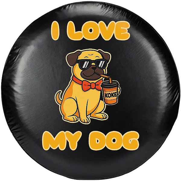 Capa de Estepe Personalizada para Ecosport Crossfox I Love My Dog 1