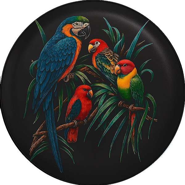 Capa de Estepe Personalizada para Ecosport Crossfox Estampa Arara