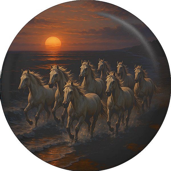 Capa Personalizada para Estepe Ecosport Crossfox Cavalos na Praia