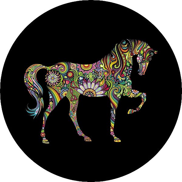 Capa Personalizada para Estepe Ecosport Crossfox Cavalo Psicodélico