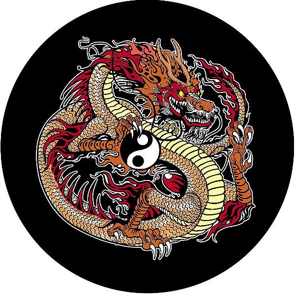 Capa de Estepe Personalizada para Ecosport Crossfox Aircross Dragão Yin Yang