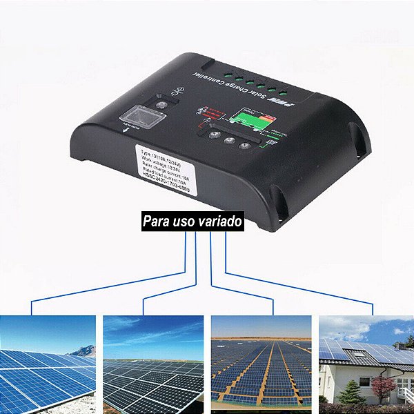Controlador de Carga 20A 12V/24V Lorben Regulador Sistema Painel Solar