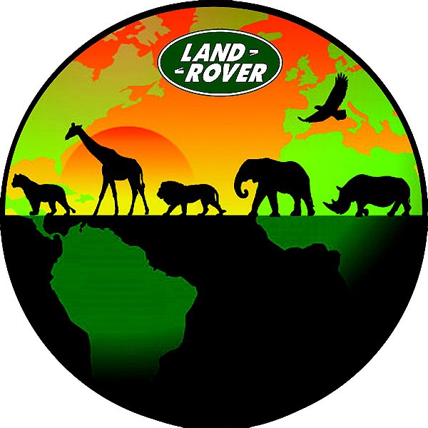 Capa Personalizada para Estepe Pneu Exclusiva Land Rover Defender Animais África