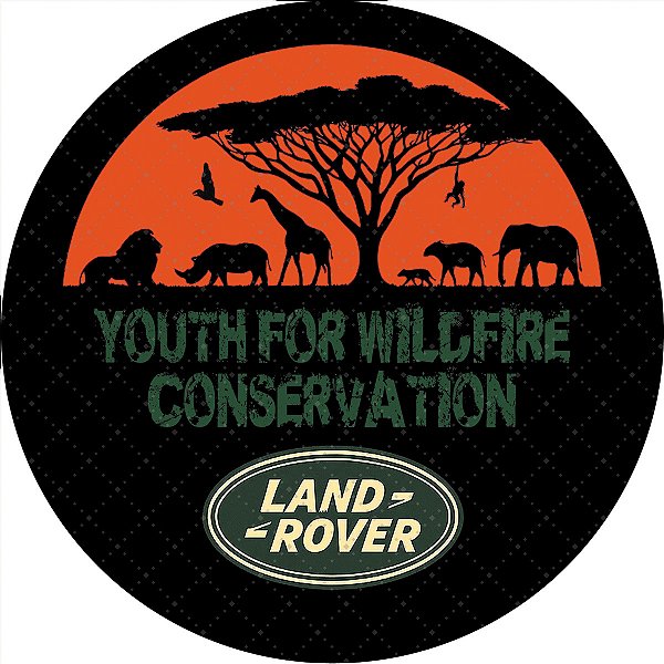 Capa Personalizada para Estepe Pneu Exclusiva Land Rover Defender Youth for Wildlife Conservation
