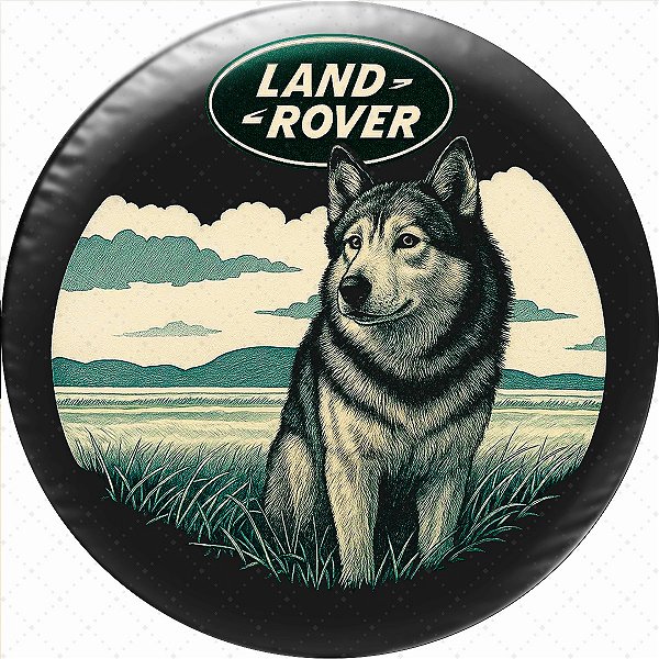 Capa de Estepe Pneu Personalizada Exclusiva para Land Rover Defender Lobo