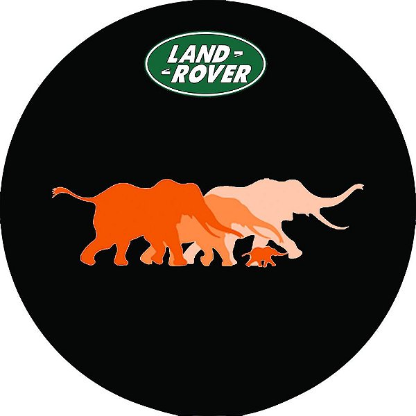 Capa Personalizada para Estepe Pneu Exclusiva Land Rover Defender Elefantes