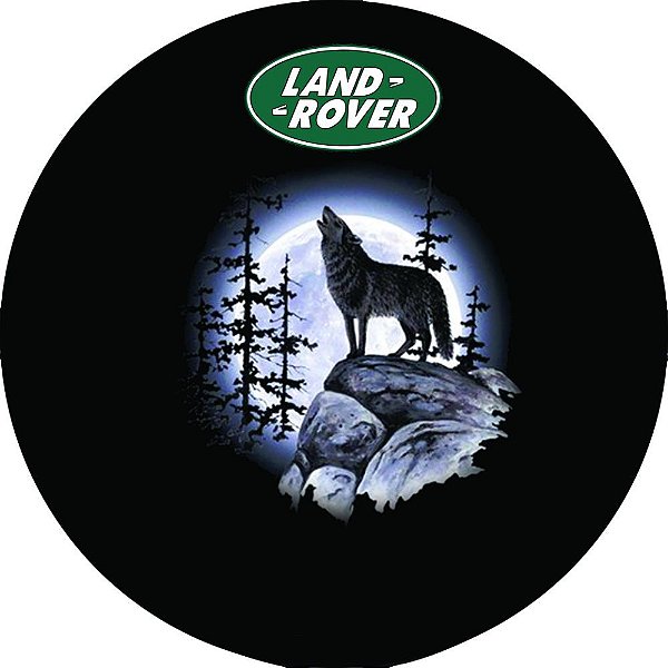Capa Personalizada para Estepe Pneu Exclusiva Land Rover Defender Lobo Uivando