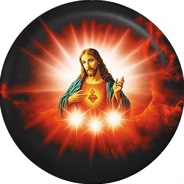 Capa Personalizada para Estepe Ecosport Crossfox Religioso Sagrado Coração de Jesus