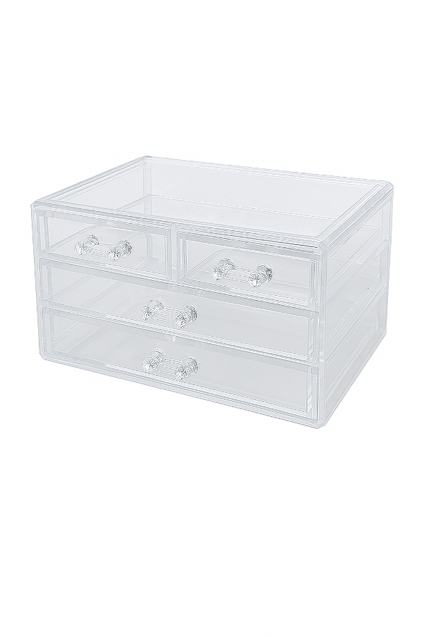 Organizador Caixa Acrílico Lorbe Maquiagem Joias 4 Gavetas