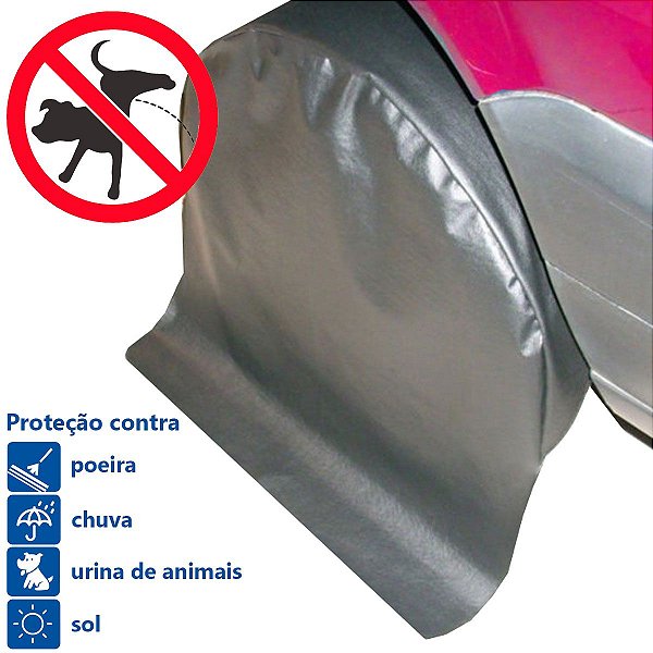 Kit com 4 Capas Protetoras de Roda Pneu Anti Xixi Cachorro Aro 17" a 18"