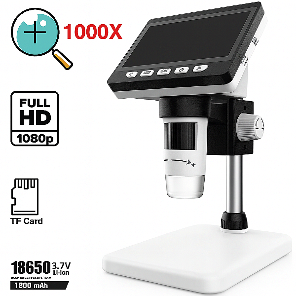 Microscópio Digital Eletrônico Display LCD Zoom 1000x