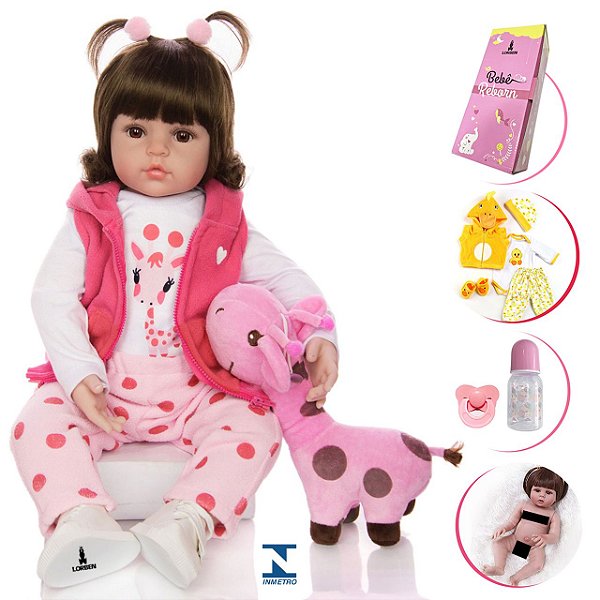 Boneca Bebê Reborn Pode Dar Banho Menina Com Acessórios - ShopJJ -  Brinquedos, Bebe Reborn e Utilidades