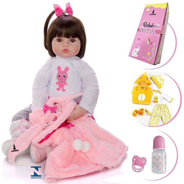 Boneca Bebê Reborn Brinquedo Corpo Silicone E Acessórios - Bebê