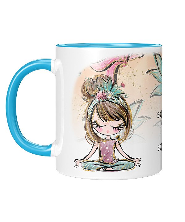 Caneca Personalizada | 50% Namastê | Porcelana 325ml