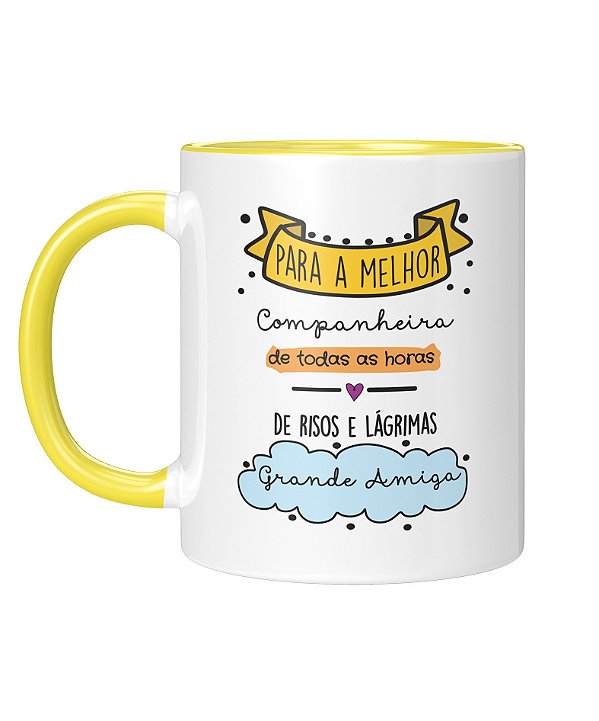 Caneca Personalizada | Amizade - Companheira de todas as horas | Porcelana 325ml