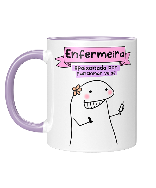 Caneca Personalizada | Profissão Enfermeira - Flork | Porcelana 325ml