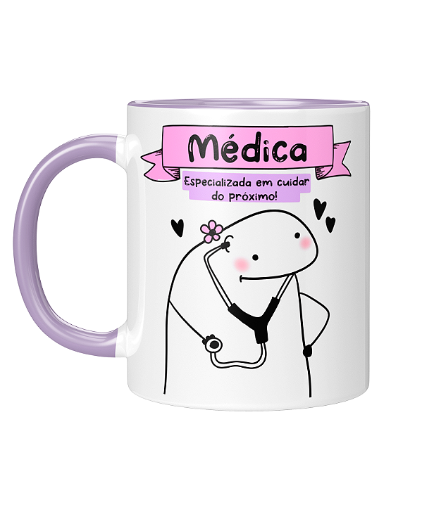 Caneca Personalizada | Profissão Médica - Flork | Porcelana 325ml