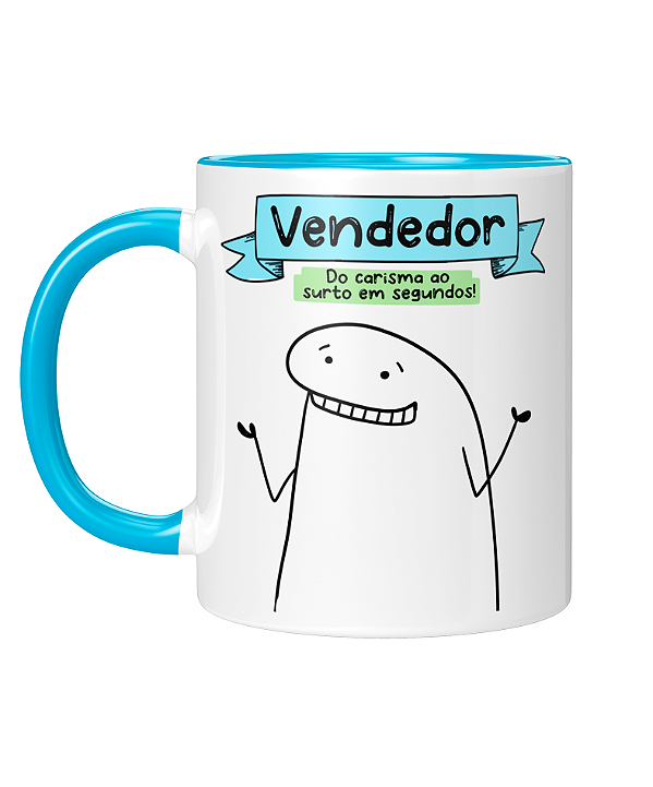 Caneca Personalizada | Profissão Vendedor - Flork | Porcelana 325ml