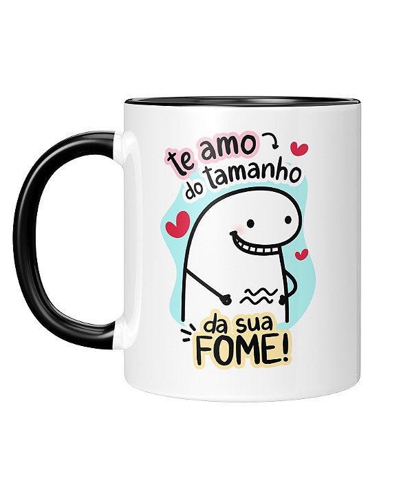 Caneca Personalizada | Te amo do tamanho da sua fome | Porcelana 325ml