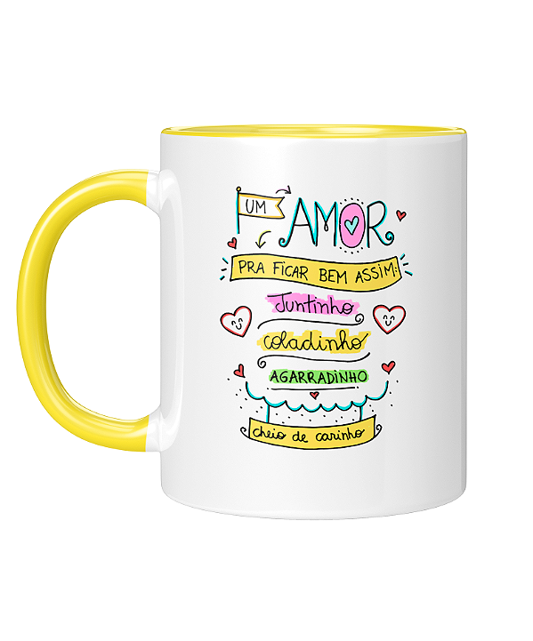 Caneca Personalizada | Um amor cheio de carinho | Porcelana 325ml