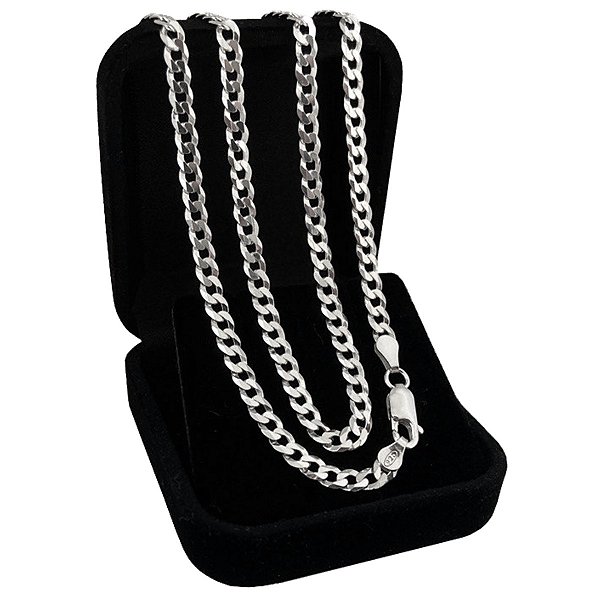 Corrente de Prata 925 Grumet 4MM 70 Cm