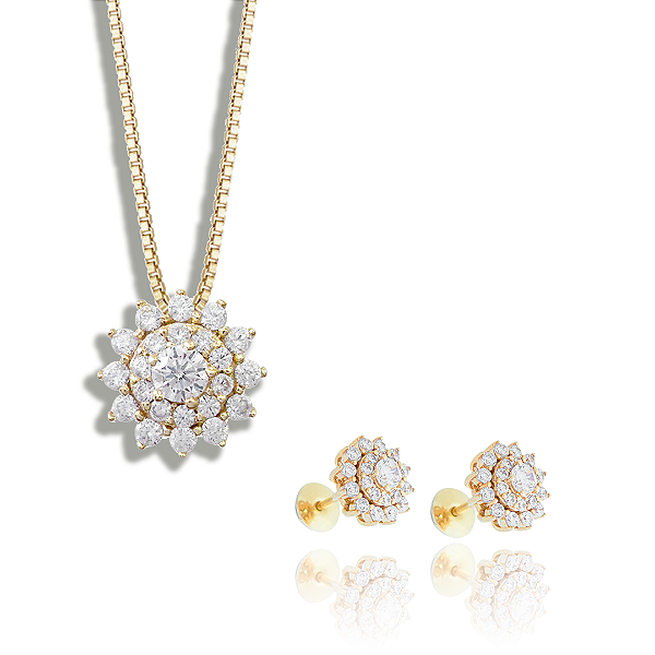 Conjunto Lumière com Banho de Ouro 18k