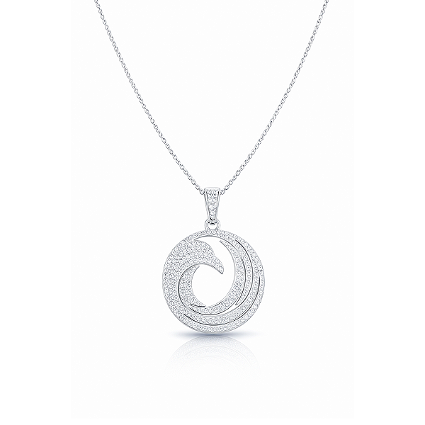 TSMITH Colar Fênix com 106 Diamantes | Ouro Branco 18k