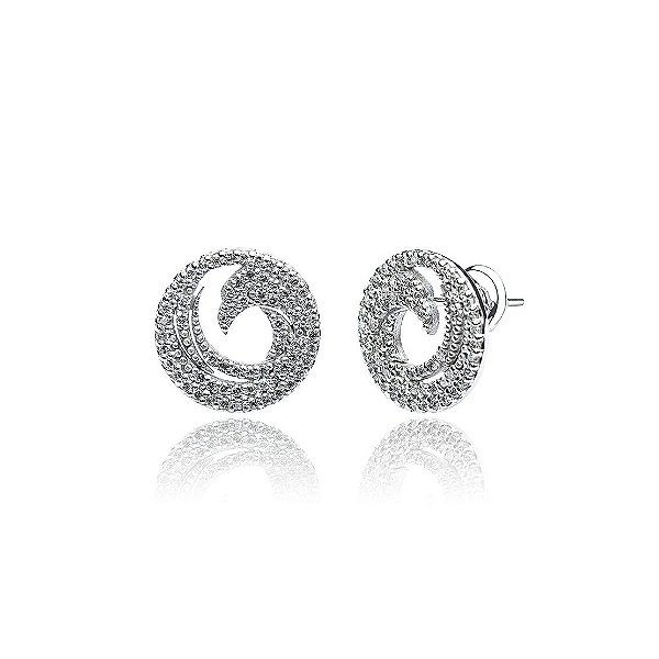 Brinco Fênix Ouro Branco com 134 Diamantes
