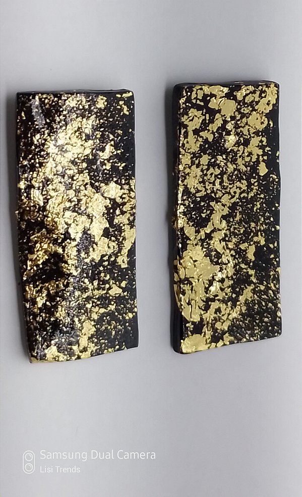 Brincos Noite Dourada - Retangular