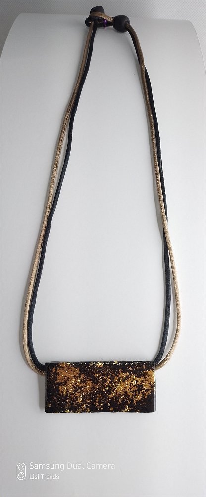 Colar Noite Dourada - Retangular