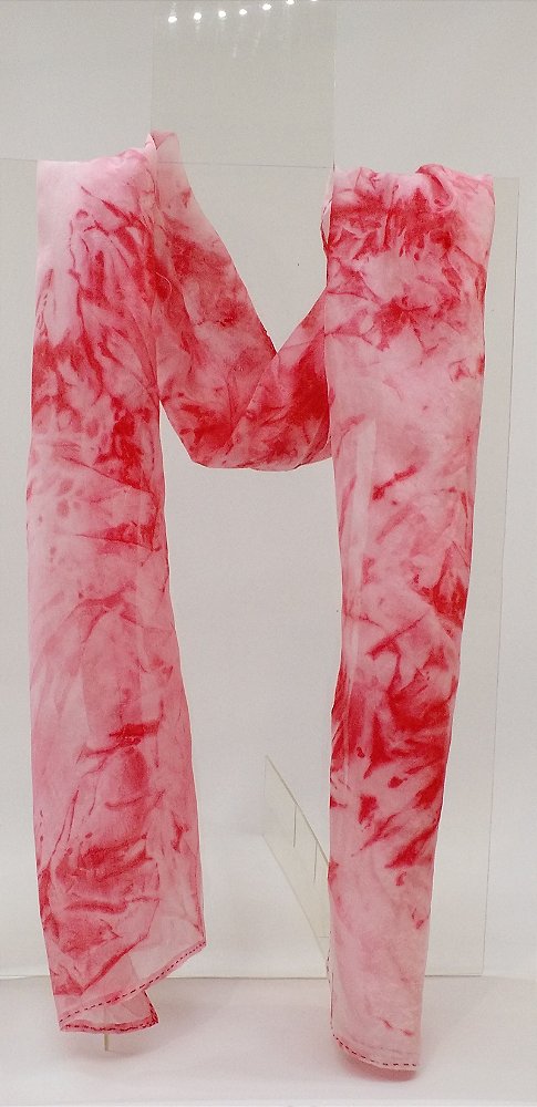 Lenço em Seda - Folhas Vermelhas - Lenço Exclusivo