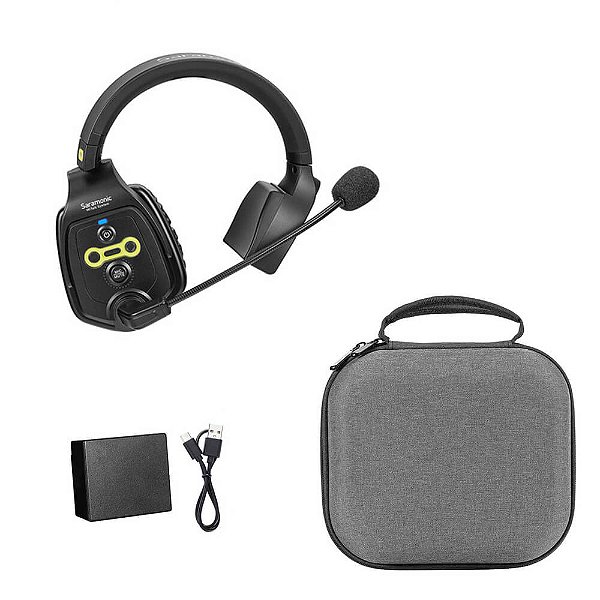 Witalk SMH | Fone de Ouvido de ouvido simples sem Fio para Intercomunicação no Sistema WiTalk com Estojo de Transporte