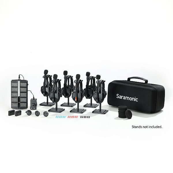 WiTalk9-WT6S | Sistema de Intercomunicação WiTalk9-WT6S Avançado com Headset Sem Fio de Orelha Única de 1,9GHz para 6 Pessoas com Comunicação Full-Duplex
