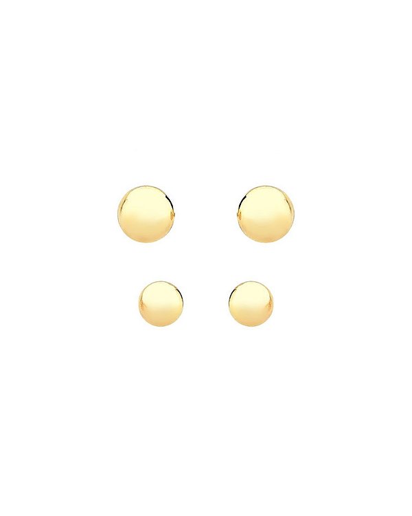 Brinco Duo Bolinhas - Banho de Ouro 18k