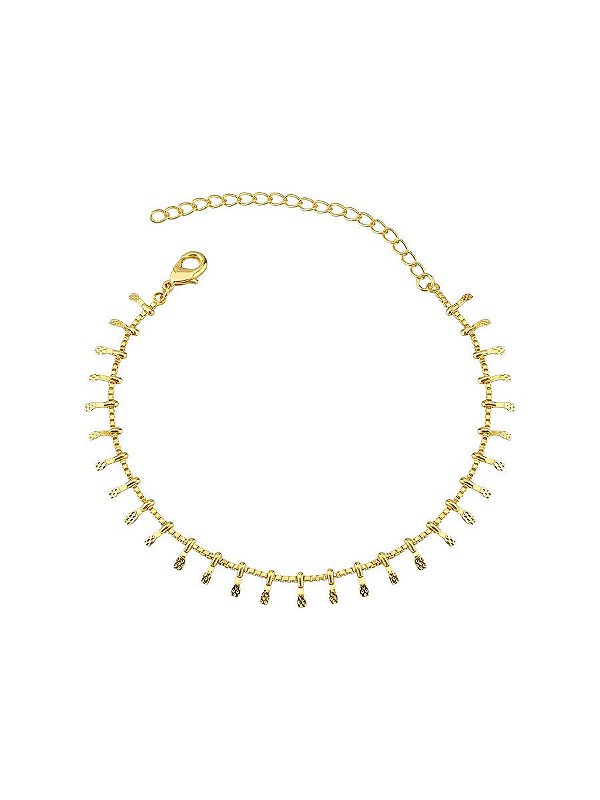 Pulseira Detalhes 19cm + 6cm extensor - Banho de Ouro 18k