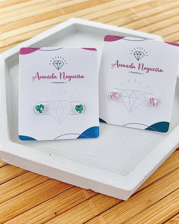 Brinco Ponto de Luz Coração 4mm - Prata 925