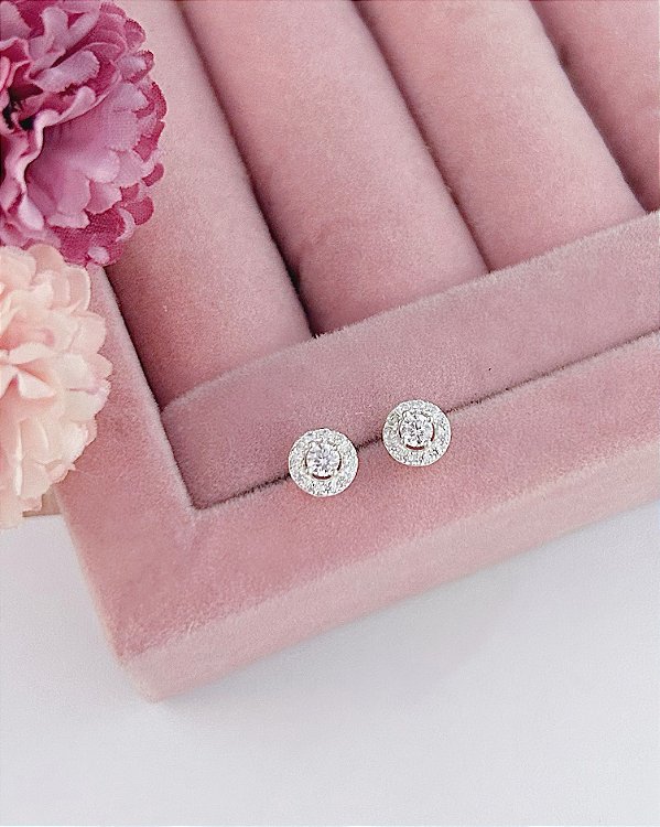 Brinco Zircônia Cravejada 0,6cm - Prata 925