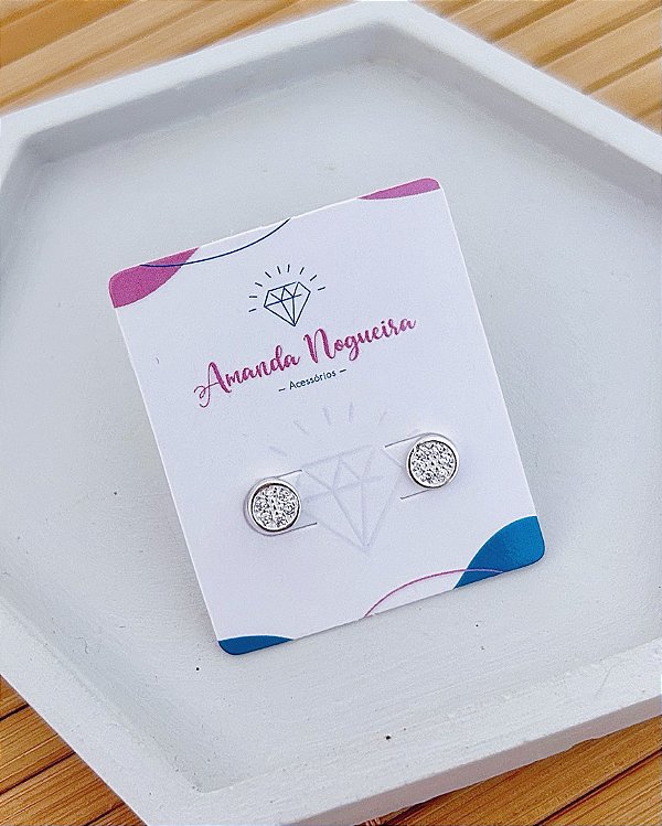 Brinco Redondo Cravejado 5mm - Prata 925