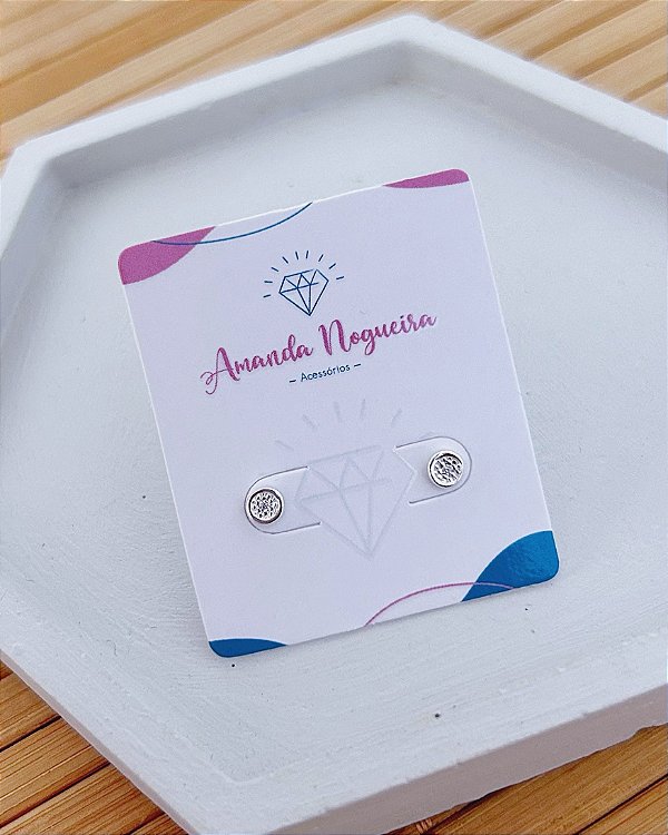 Brinco Redondo Cravejado 4mm - Prata 925