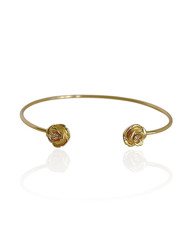 Bracelete 2 Rosas - Banho de Ouro 18k