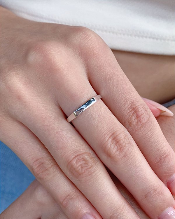 Anel Chapinha Lisa - Prata 925